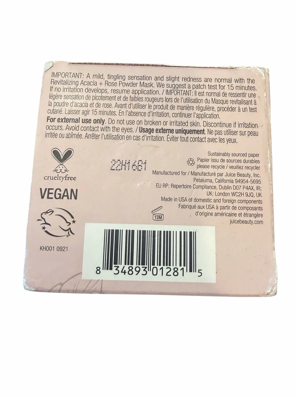 Kate Hudson Juice Beauty Revitalizing Acacia & Rose Powder Mask‎ 1.7 oz. NEW